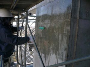 防水塗装:フェイスガード防水剤を14000㎡に塗布しました 防水塗装:フェイスガード防水剤を14000㎡に塗布しました